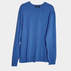Murano Men's XL Made In Australia 100% Merino Base Layer Blue Crewneck Pullover